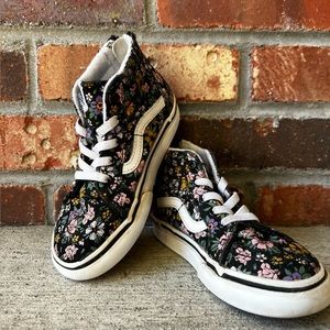 Girls high top Vans, floral pattern
